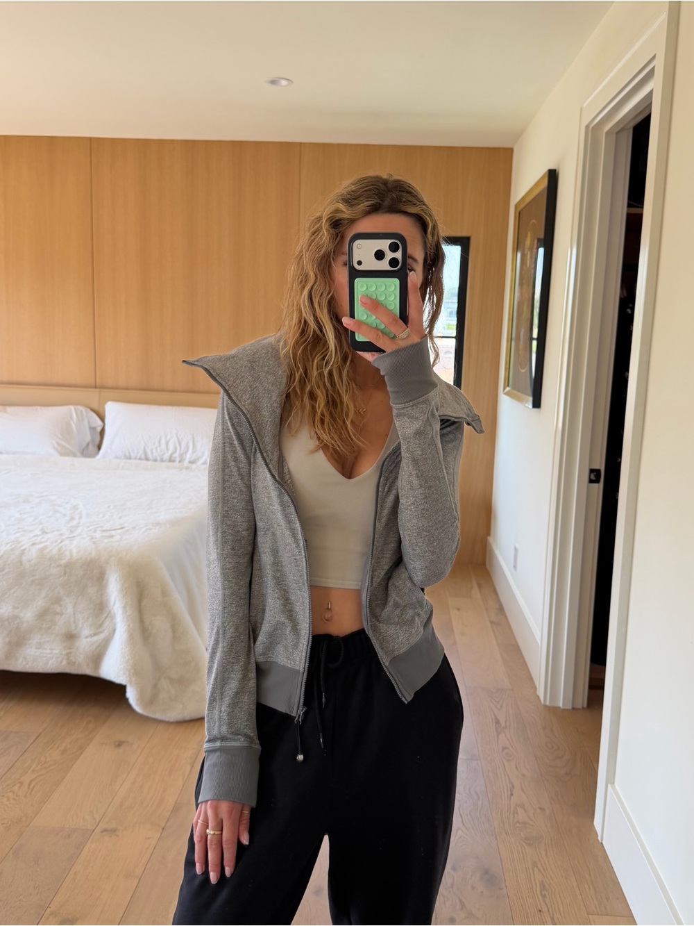 lululemon athletica Light Gray Zip Hoodie Bomber Jacket